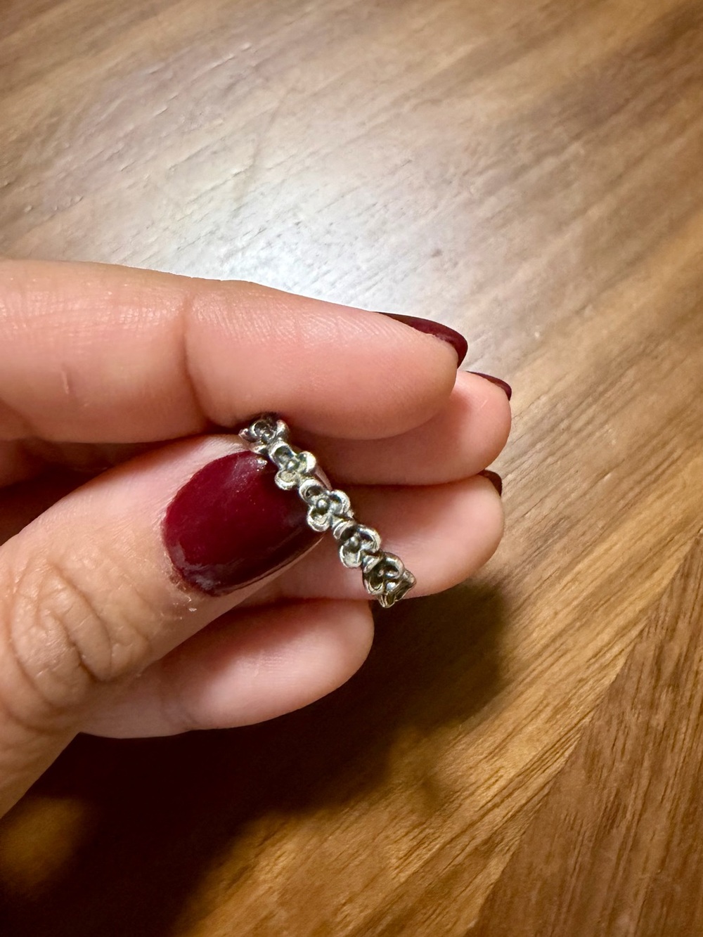 Pandora Sterling Silver Floral Ring Size 6